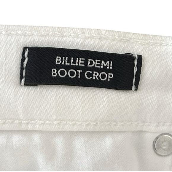 J. Crew Billie Demi Boot Crop Jean Women’s Size 32 Tall White Raw Hem High Waist - Picture 6 of 9